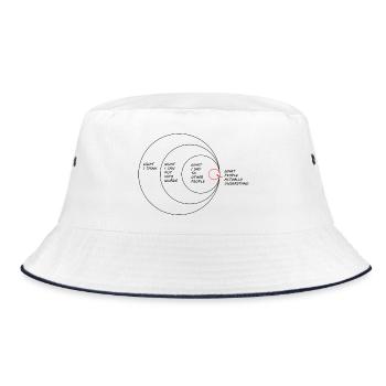 Kommunikation Beziehung Frau und Mann Witzig - Bucket Hat - Weiß/Navy - Vorne