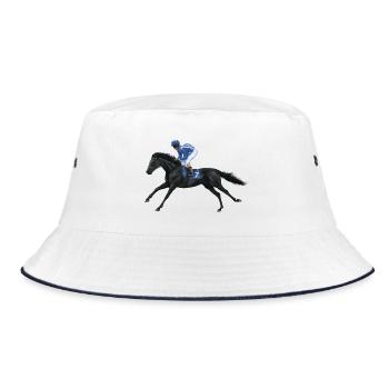Black Racehorse - Bucket Hat - Weiß/Navy - Vorne
