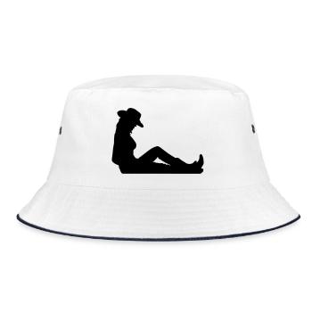 usa girl - Bucket Hat - Weiß/Navy - Vorne