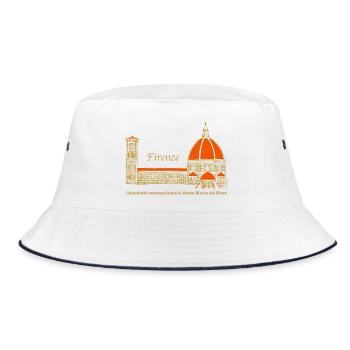 Florenz Kathedrale Santa Maria del Fiore - Bucket Hat - Weiß/Navy - Vorne