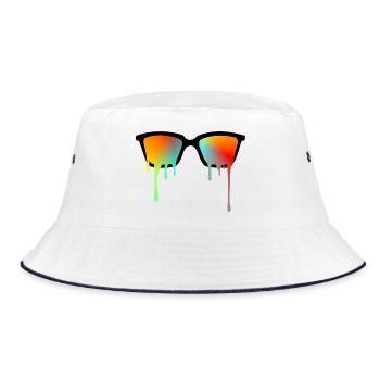 Sonnenbrille - Bucket Hat - Weiß/Navy - Vorne