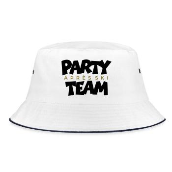 Après-Ski Party Team (zweifarbig) Wintersport - Bucket Hat - Weiß/Navy - Vorne