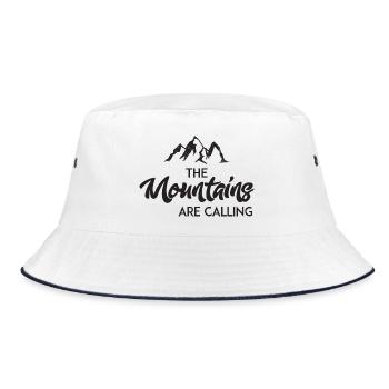 The Mountains Are Calling - Bucket Hat - white/navy - Front