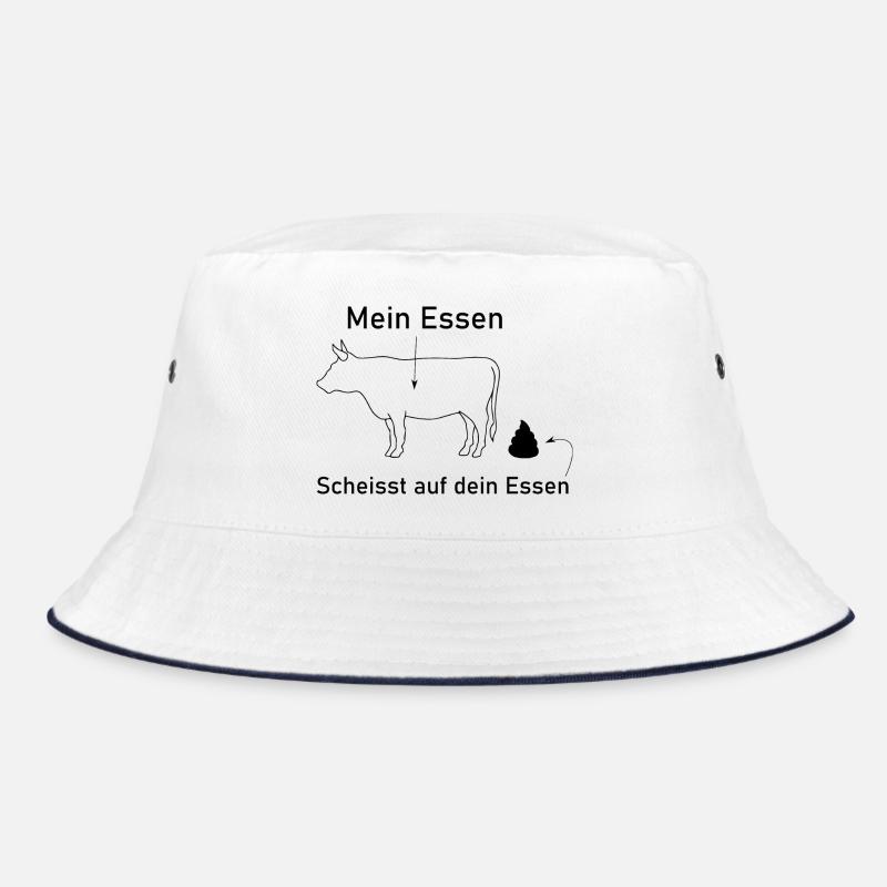 Mein Essen scheisst auf dein Essen - Bucket Hat - Weiß/Navy