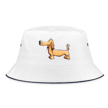 Cute Dachshund - Bucket Hat - white/navy - Front