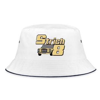 MB W115 W114 , Strich 8 , Oldtimer Kult (25) - Bucket Hat - Weiß/Navy - Vorne