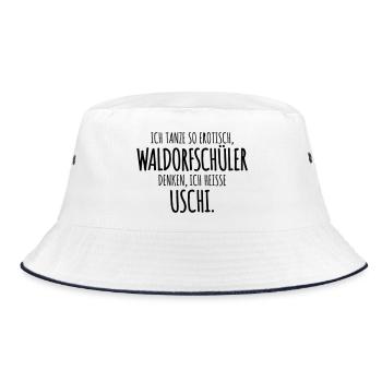 wortwitz waldorf humor - Bucket Hat - Weiß/Navy - Vorne