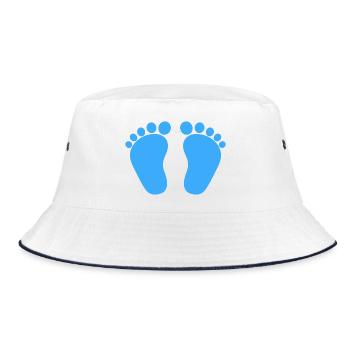 Bébé pieds naissance grossesse garçon fils bleu - Bob - blanc/marine - Devant