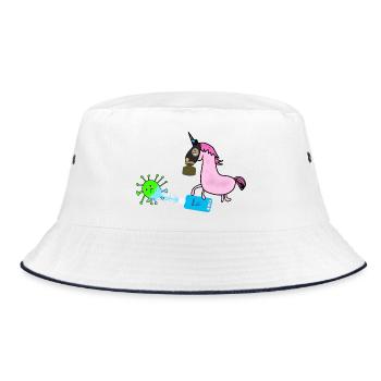Masque Corona désinfection par le virus de la licorne - Bob - blanc/marine - Devant
