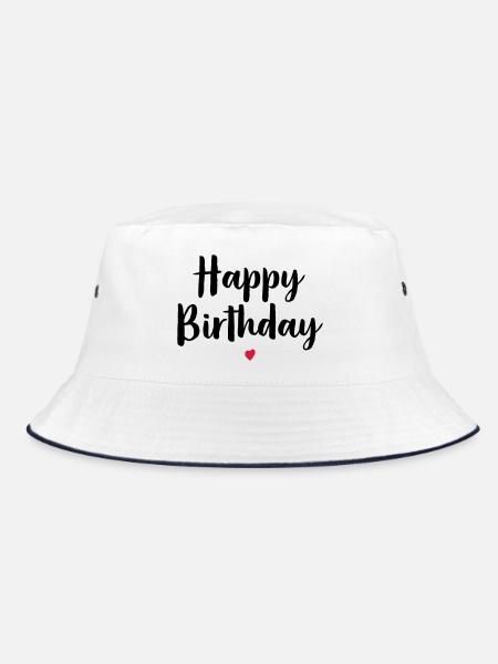 Joyeux anniversaire coeur cadeau d'anniversaire - Bob - blanc/marine - Devant