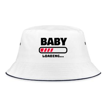 BABY LOADING FUNNY PREGNANCY GIFT IDEA - Bucket Hat - white/navy - Front