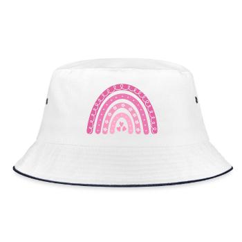 Boho Rainbow Pink Big Sister - Bucket Hat - white/navy - Front