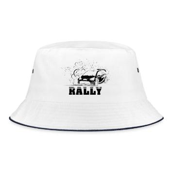 Team Rally Offroad Auto Symbol Illustration icon - Bucket Hat - Weiß/Navy - Vorne