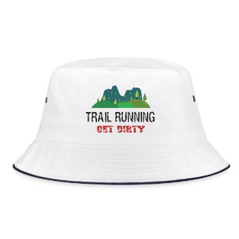 Trail Running – Get Dirty! - Bucket Hat - Weiß/Navy - Vorne