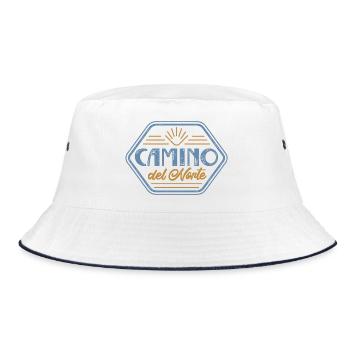 Camino del Norte Pilger-Stempel | Jakobsweg - Bucket Hat - Weiß/Navy - Vorne