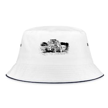 Traktor Fortschritt ZT 303 E - Bucket Hat - Weiß/Navy - Vorne
