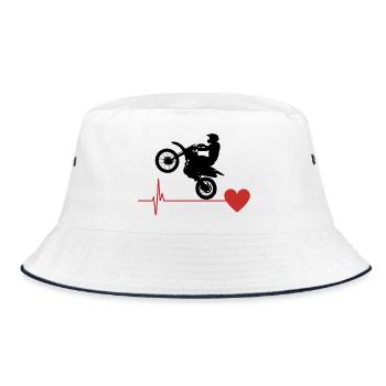 Motocross Passion - Bucket Hat - Weiß/Navy - Vorne