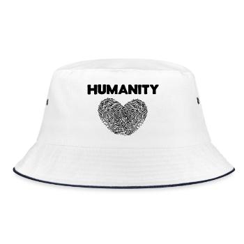 Love Heart Saying Humanity Mouvement pour la paix - Bob - blanc/marine - Devant