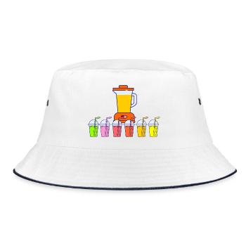 Blender and smoothie - Bucket Hat - white/navy - Front