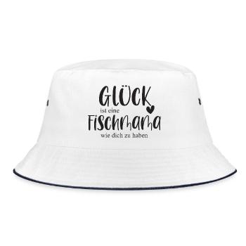 Fische Fischmama Haustier Aquarium Geschenk - Bucket Hat - Weiß/Navy - Vorne