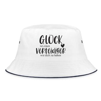 Verteidiger Fußball Sport Fußballspieler Geschenk - Bucket Hat - Weiß/Navy - Vorne