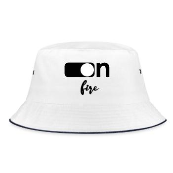 On fire - Bucket Hat - white/navy - Front