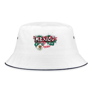 Mexico flag graffiti design - Bucket Hat - white/navy - Front