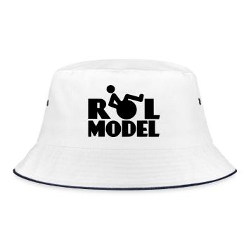 Role model # - Bucket Hat - white/navy - Front