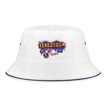 Venezuela graffiti flag design - Bucket Hat - white/navy - Front