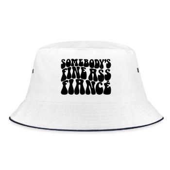 Jemandes feiner Verlobter, Bräutigam zu sein Verlobung - Bucket Hat - Weiß/Navy - Vorne