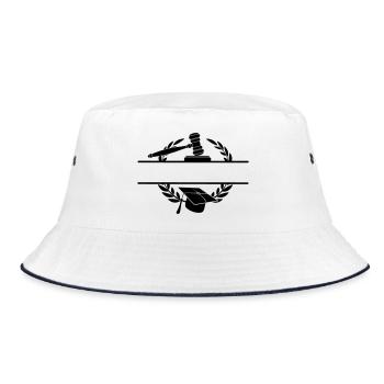 Lawyer monogram with hat and hammer - Bucket Hat - white/navy - Front
