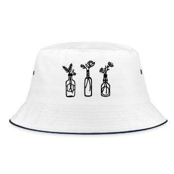 Nature in a bottle (black) - Bucket Hat - white/navy - Front