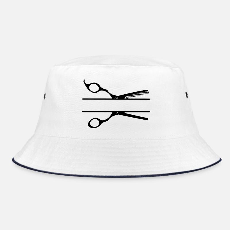 Text banner logo friseurkamm schere Bucket Hat