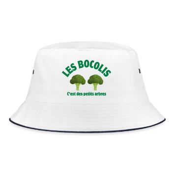 brocoli, légumes, végan, brocoli humour - Bob - blanc/marine - Devant