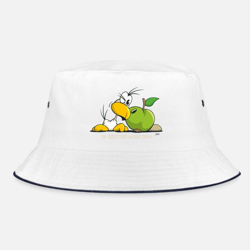 SITO - Da is(s)t der Wurm drin! - Bucket Hat - Weiß/Navy
