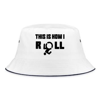 So rolle ich meinen Rollstuhl * - Bucket Hat - Weiß/Navy - Vorne