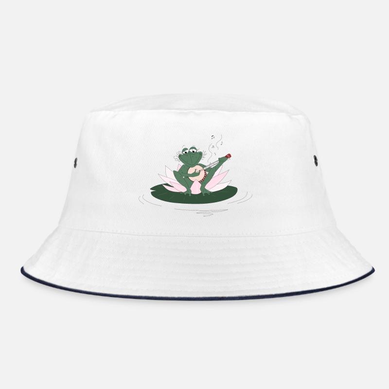 Grenouille Banjo - Bob - blanc/marine