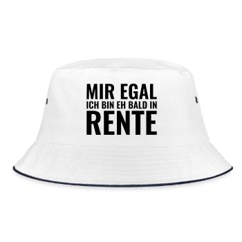 Mir egal ich bin eh bald in Rente - Bucket Hat - Weiß/Navy - Vorne