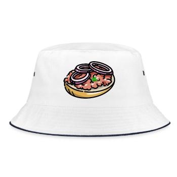 Bande dessinée Mettbrötchen Mett Hack Brötchen Zwiebeln - Bob - blanc/marine - Devant