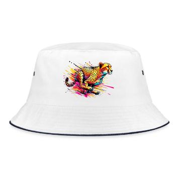 Gepard - Bucket Hat - Weiß/Navy - Vorne