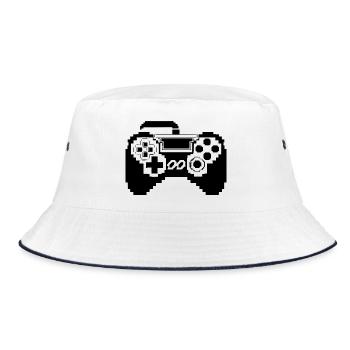 Gamepad Pixel Graphics - Bucket Hat - white/navy - Front