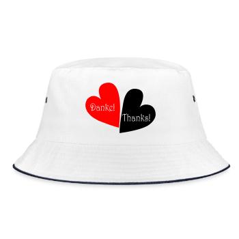 Danke Thanks Herz - Bucket Hat - Weiß/Navy - Vorne