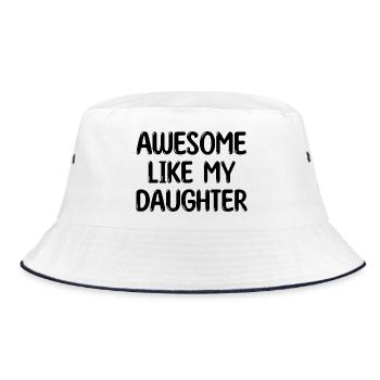 AWESOME LIKE MY DAUGHTER - Geschenk Mutter Vater - Bucket Hat - Weiß/Navy - Vorne