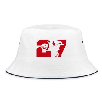 Moto 27 Biker - Bucket Hat - Weiß/Navy - Vorne
