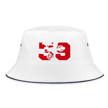Moto 39 motard - Bucket Hat - Weiß/Navy - Vorne
