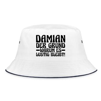 First name Damian - Bucket Hat - white/navy - Front