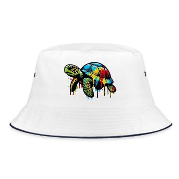 Turtle - Bucket Hat - white/navy - Front