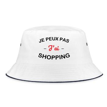 I can't I have shopping - Bucket Hat - white/navy - Front
