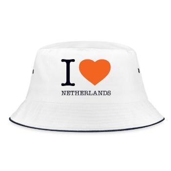 I LOVE NETHERLANDS - Bucket Hat - Weiß/Navy - Vorne