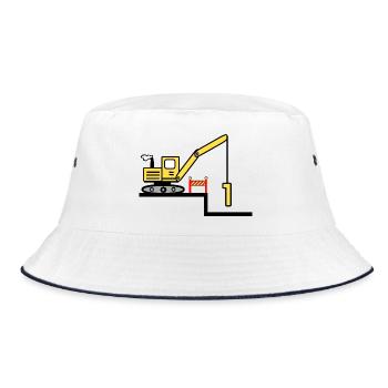 Excavatrice - Bob - blanc/marine - Devant